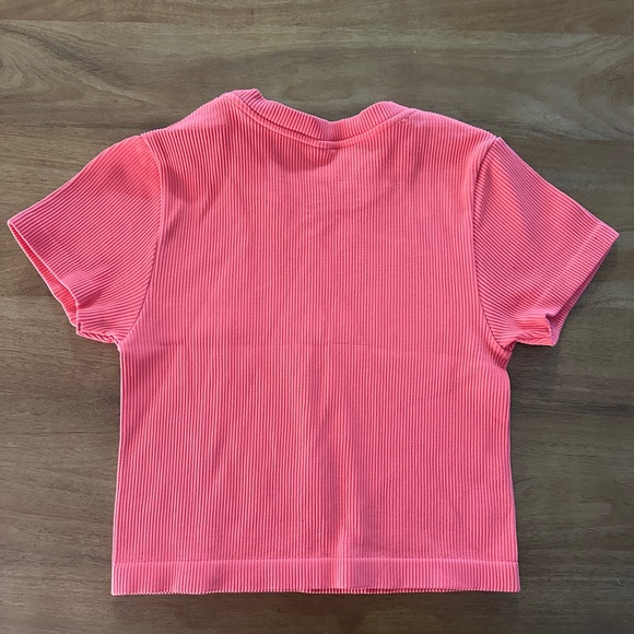 JoyLab Coral Ribbed Crop Work Out Top, Size Medium, Very Good Condition, Pink - Picture 2 of 2